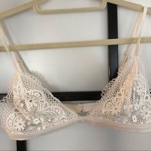 Victoria Secret white lace unlined Demi bra